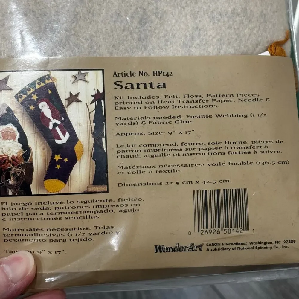 Hodge Podge craft kit Santa Claus Christmas stocking country folk art #HP142